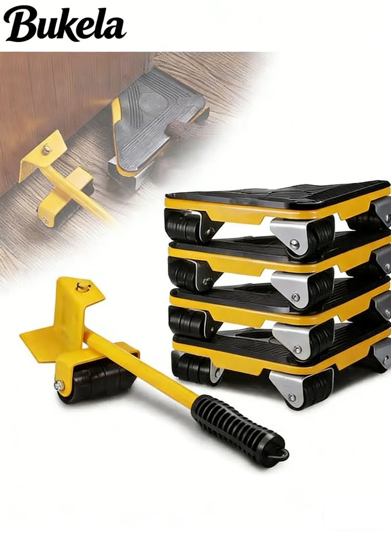 Bukela Furniture Mover Tools,5-Piece Heavy Duty Furniture Lifter Wheels for Furniture, 360 Degree Rotatable Rubber Roller,For Moving Heavy Furniture, Refrigerators, Sofas, Cabinets - Image 1